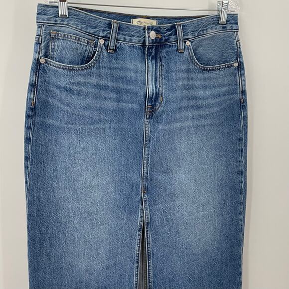 NWT Madewell 29 / 8 Denim Mid Rise Maxi Skirt in Pratt Wash NO097 - Picture 6 of 12